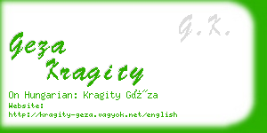 geza kragity business card